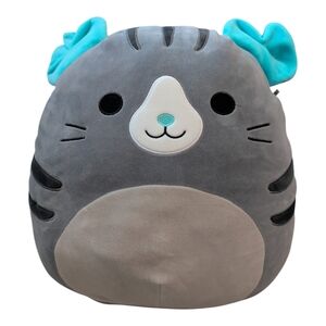 Squishmallows Gray and Teal Plush, 14in Tall